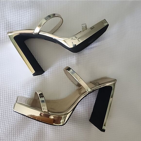 Jeffrey Campbell Hustler Platform Sandal Size 8.5 Square Toe Higheel display - Picture 12 of 16